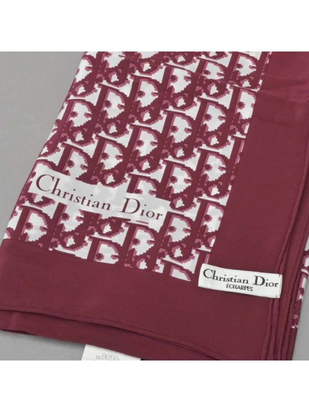 Dior Trotter Pattern Scarf Bordeaux Red